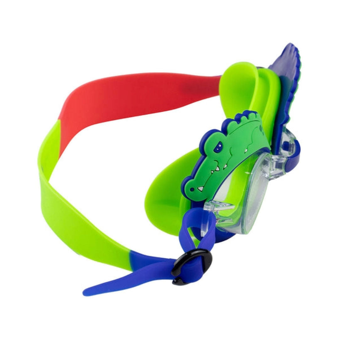 Aqua2Ude Alligator Swim Goggles, Royal Blue/Green, 3+ Years