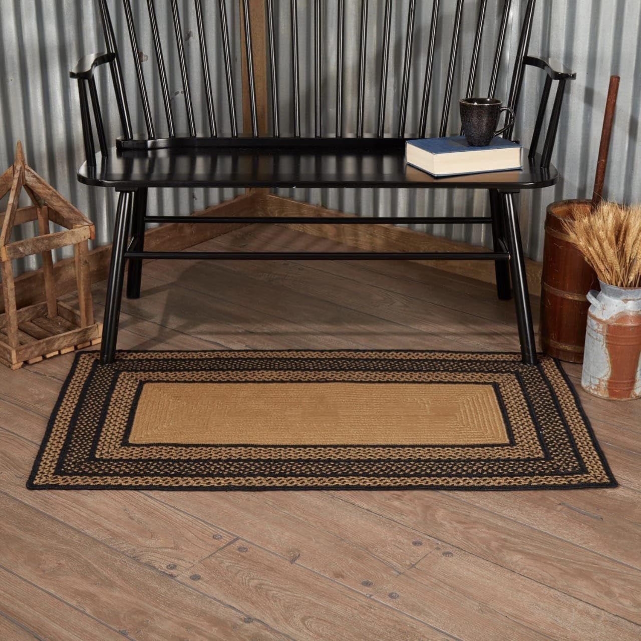 AIESY® Beautiful Reversible Braided Farmhouse Area Checkered Rug