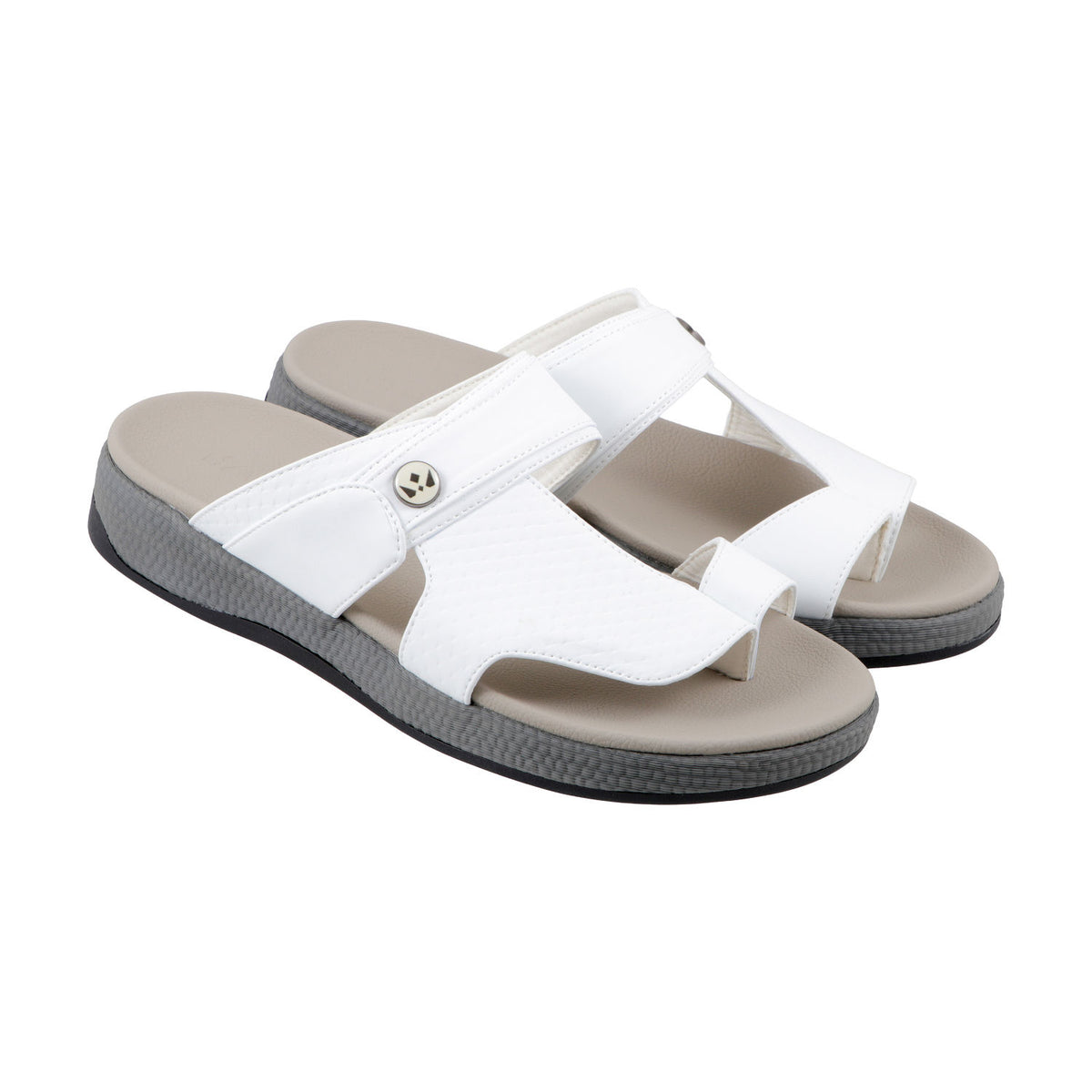 AL FANOOS AF-909 Men's Arabic Style Sandals with PU Leather Upper, EVA Cushioning & TPR Sole