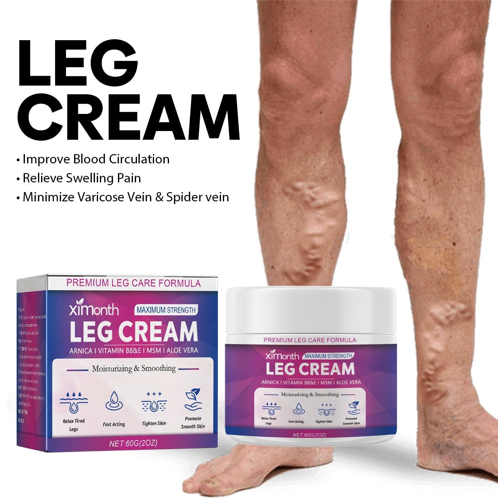 Leg Care Cream, Moisturizing, Firming, Blood Circulation, Skin Repair ,60g
