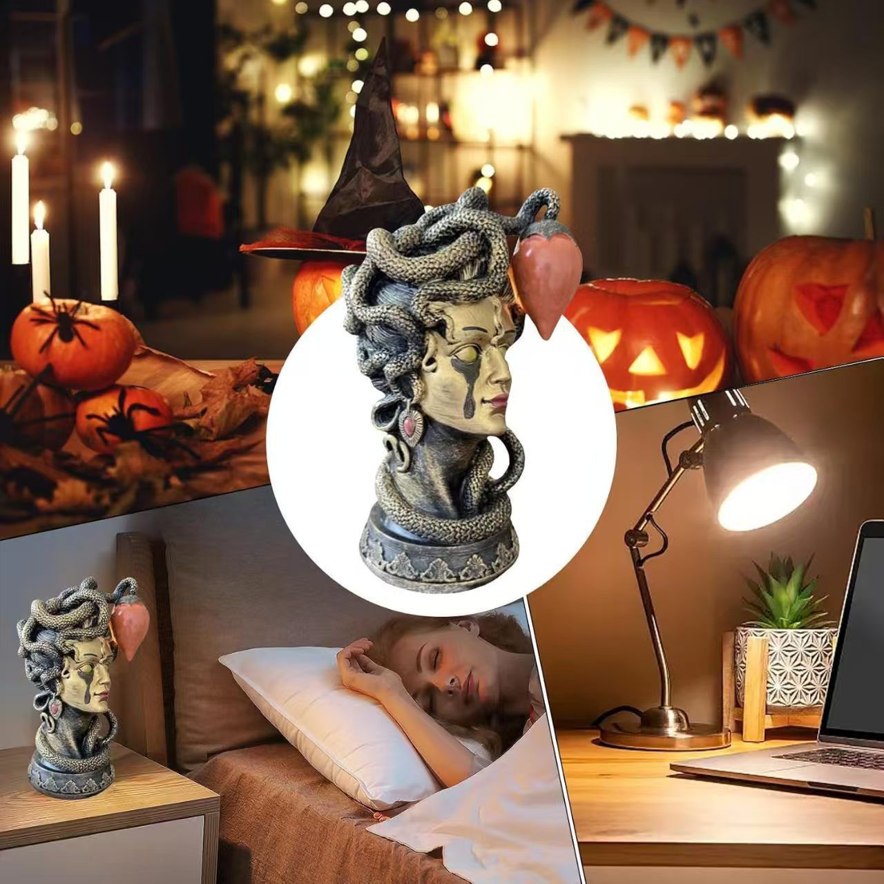Medusa Resin Table Lamp USB Mythical Night Light