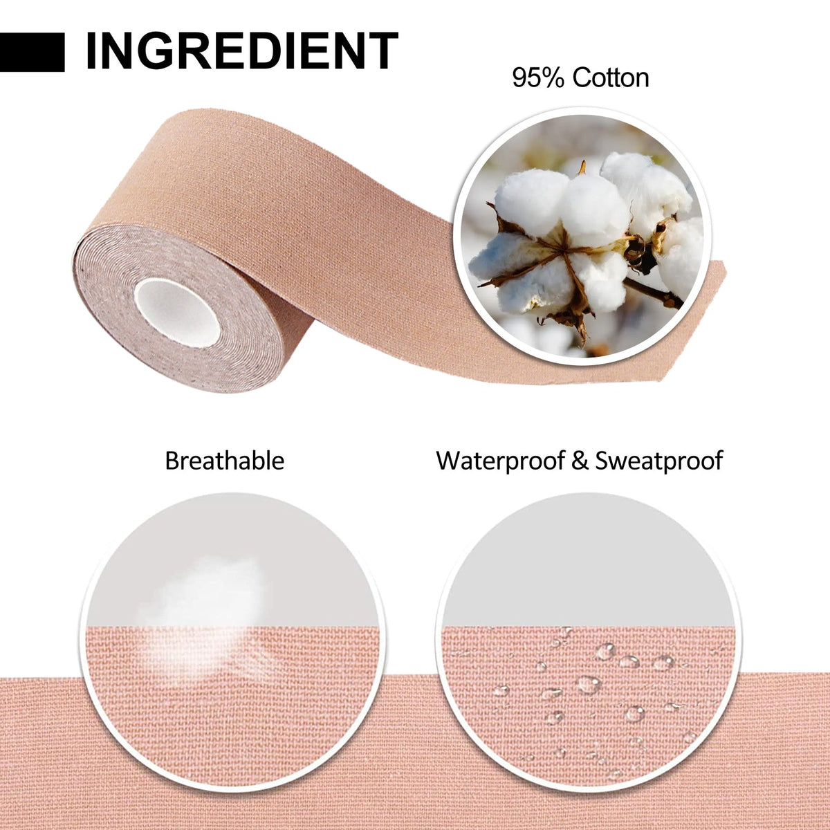 Boob Tape, Chest Lift, Anti-Sagging, Waterproof, Easy to Use, Seamless Support ,1pcs