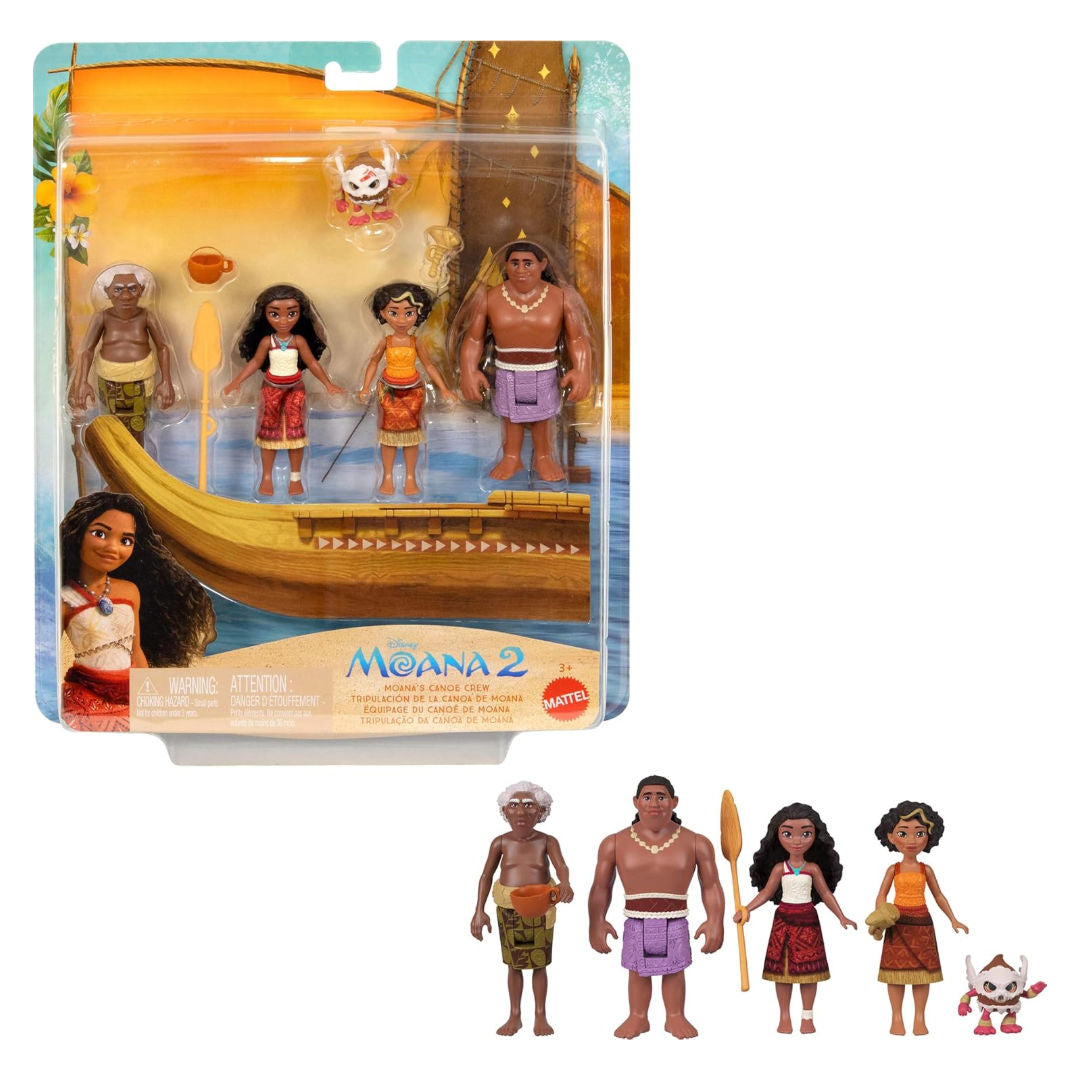 Disney Moana 2 Moana's Canoe Crew Playset, 8 Pieces, For Age 3+ Years
