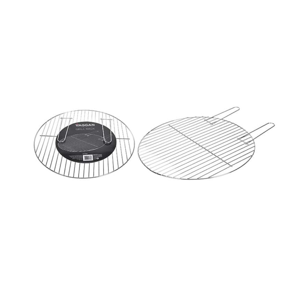 Chromed BBQ Grill Rack, Dia 47cm, with 2 Foldable Handles
