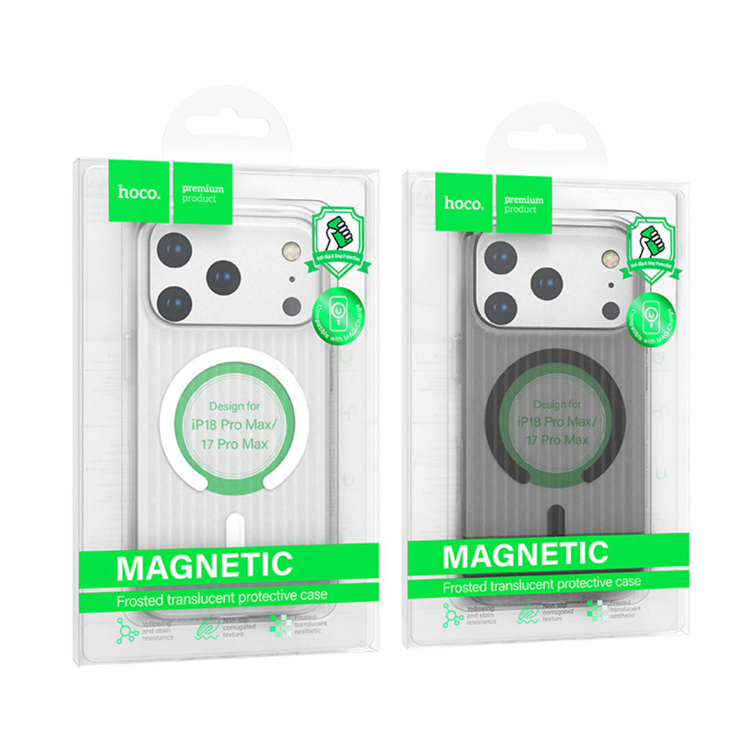 Hoco Fog Magnetic Protective Case for iPhone 18 Pro Max, iPhone 17 Pro Max, Matte Semi-Transparent, Anti-Fingerprint