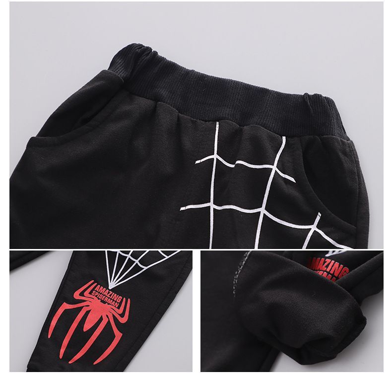 2pcs Children Spiderman Sweatshirt Pants Set Kids Autumn Long Sleeve Tops T Shirt