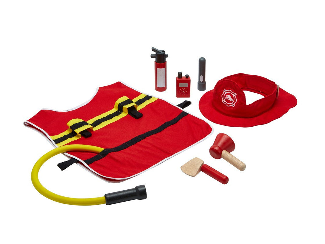 PlanToys Fire Fighter Play Set — Wooden Pretend Play Set