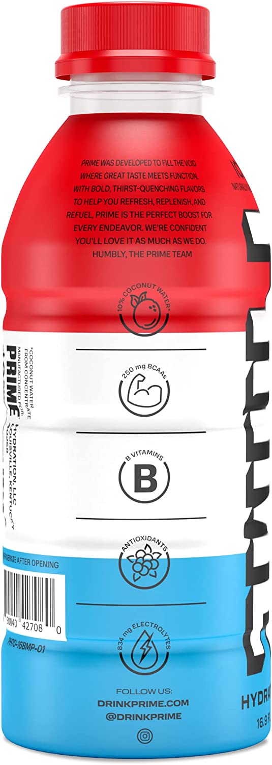 Prime Hydration Drink Ice Pop 500ml + PLIX Multi Power Apple Cider Vinegar Apple Burst (Blue) Tablets 15