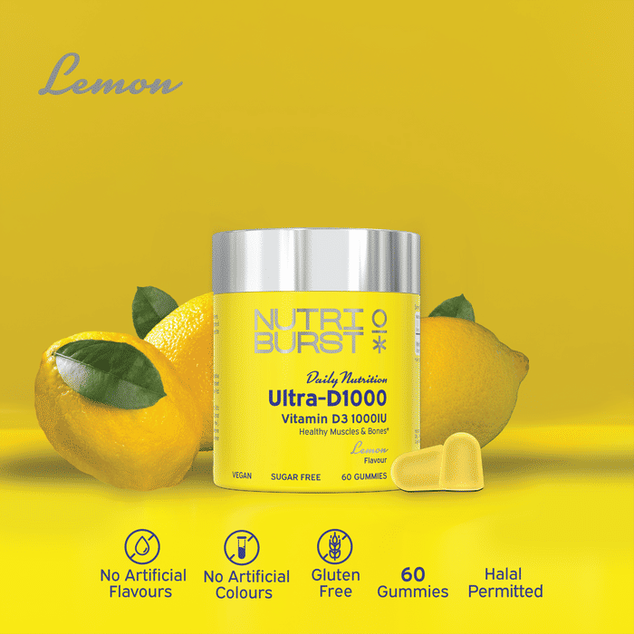Nutriburst UltraD3 1000 IU Lemon 60 Gummies