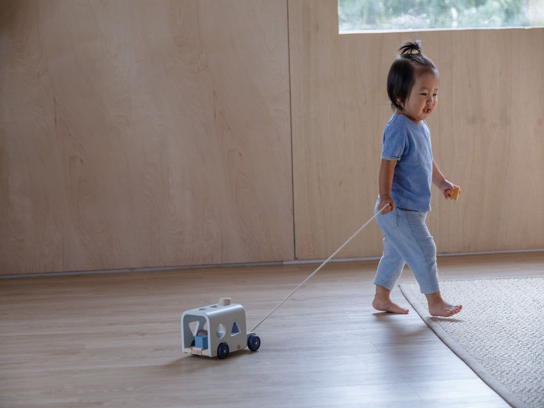 PlanToys Sorting Bus — Orchard | Wooden Shape Sorter