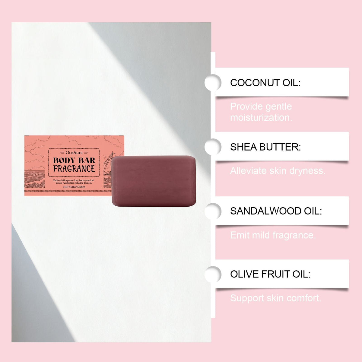100g Fragrance Body Soap with Moisturizing and Gentle Cleansing