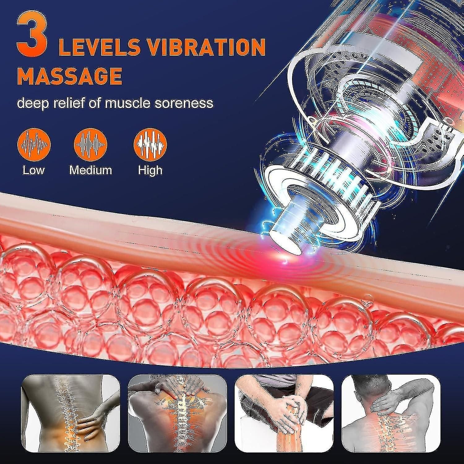 Back Support Belt with Heat Massage Lumbar Pain Relief