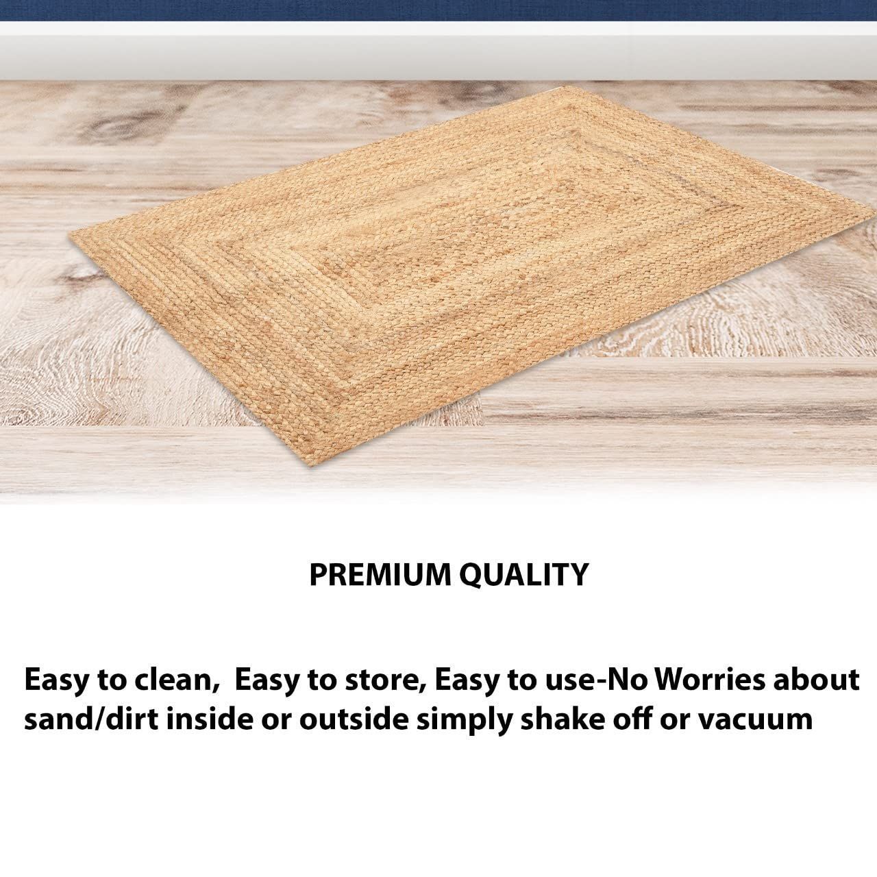 EX 100% Natural Jute Hand Woven Rug For Living Room