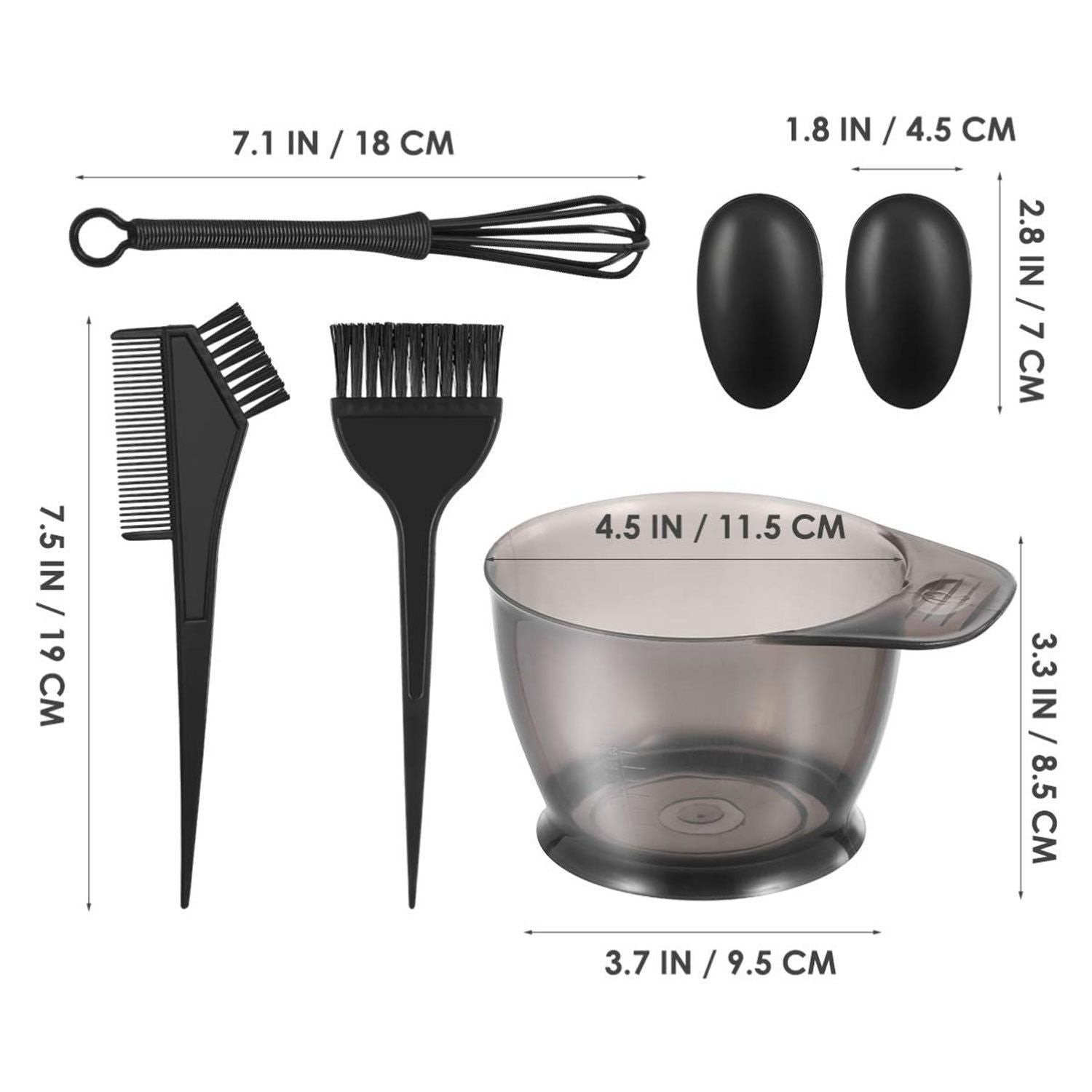 5Pcs Hair Dye Coloring Kit with Bowl, Brush & Comb
