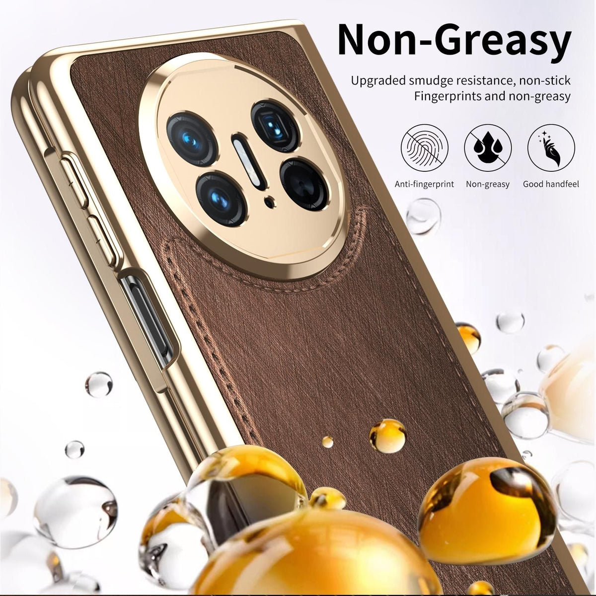 Plating Silver Brocade Case For Huawei Mate X3