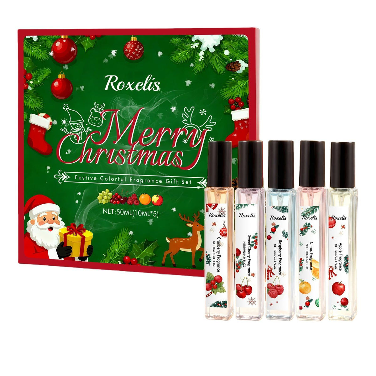 Christmas Colorful Fragrance Gift Box, Long-lasting, Elegant, Fresh, Perfect for Daily & Romantic Gifting ,50ml