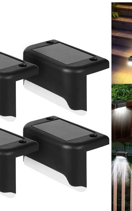 4 Pack Solar Deck Lights LED Solar Step Lights Waterproof Fence Lights For Outdoor Steps Fence