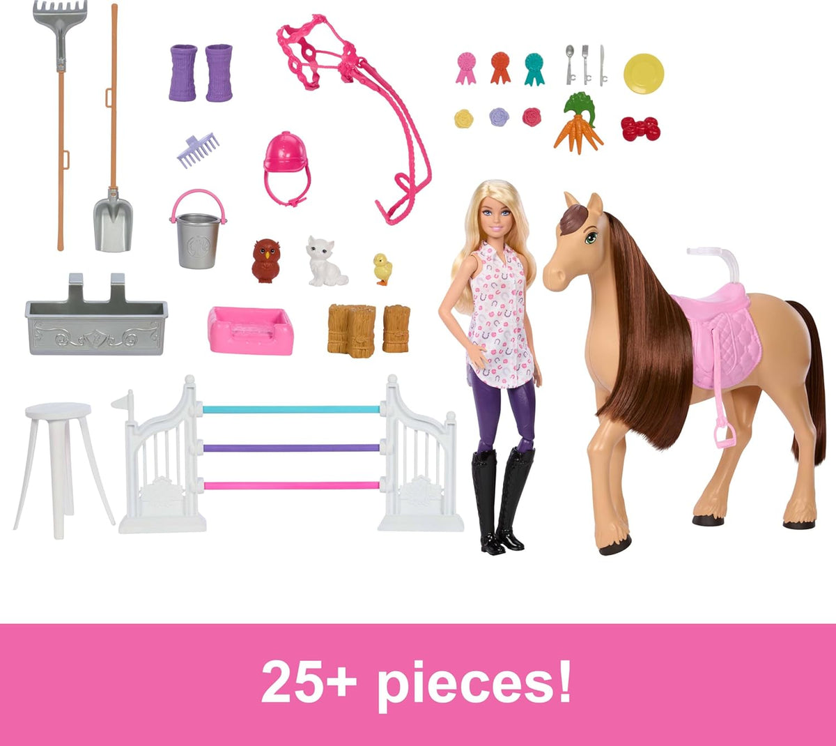Barbie Mysteries, The Great Horse Chase Ultimate Stable Playset, JDN43, Doll, Horse & 25+ Accessories with 6 Play Areas