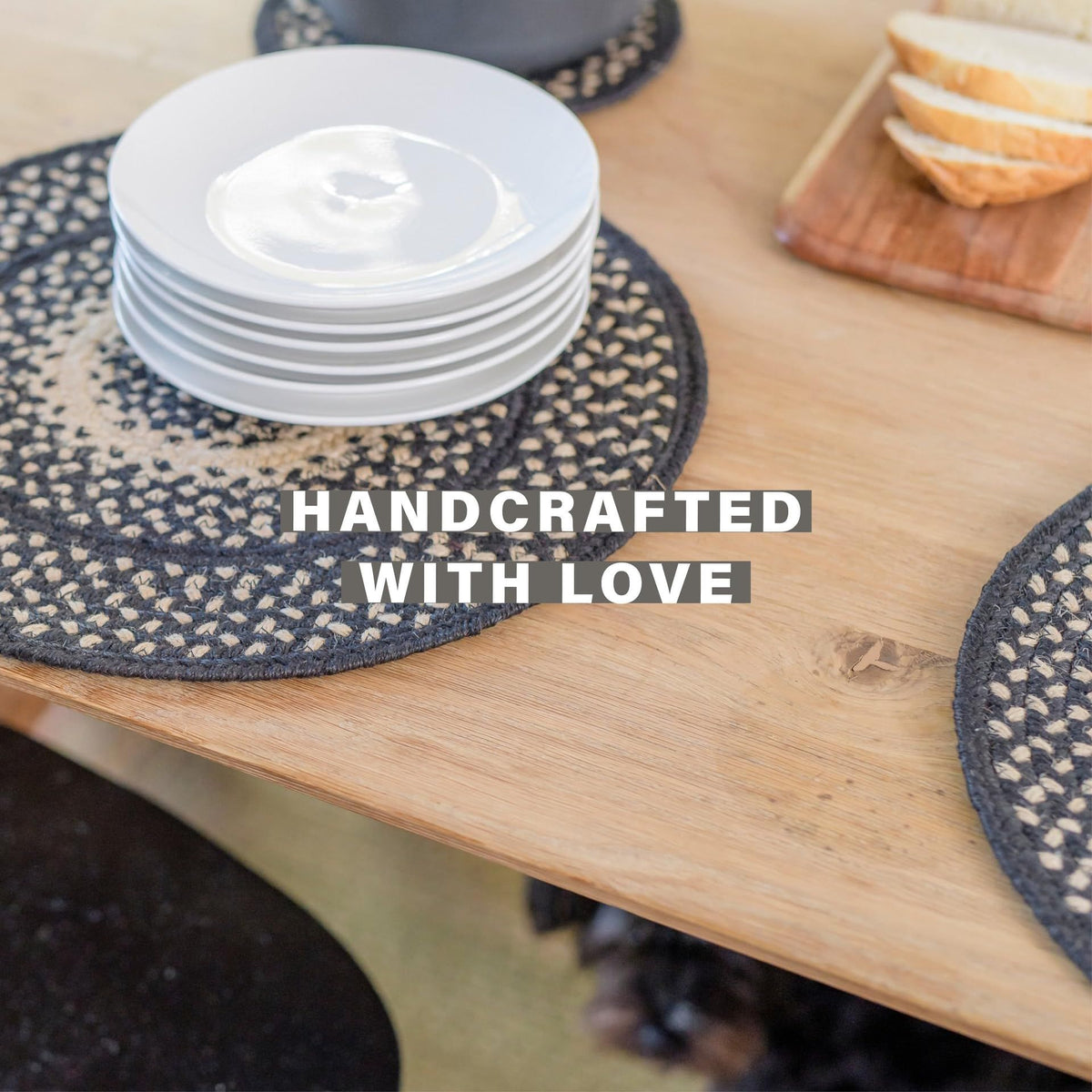 Finely Braided Jute Primitive Style Tables Runners