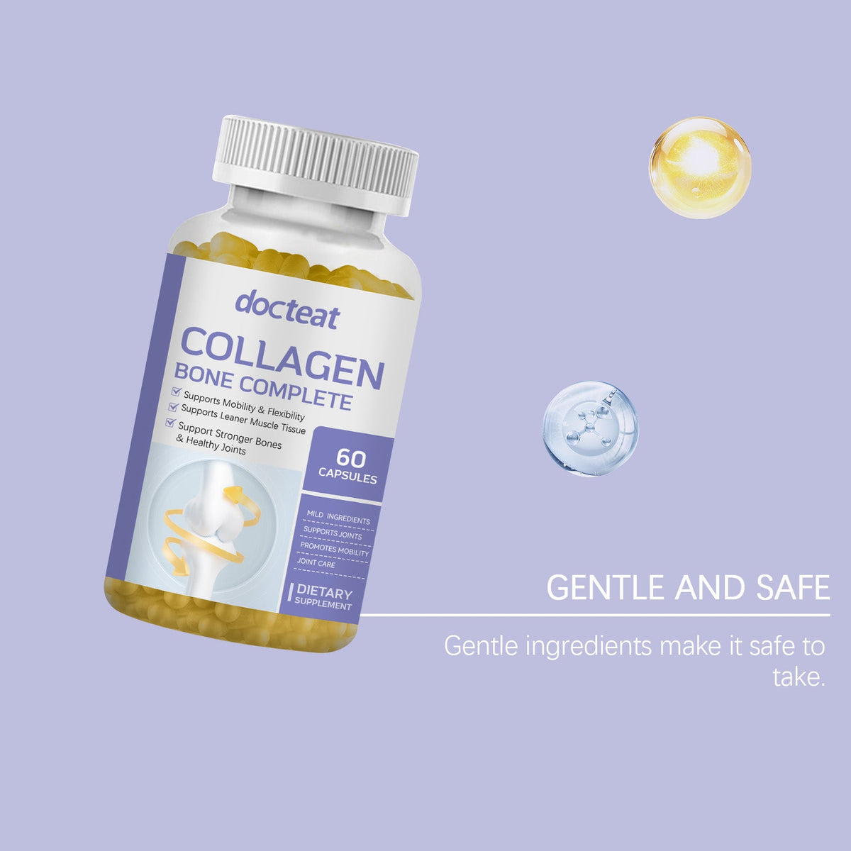 Boost Joint Vitality with Collagen Capsules, Rich in Vitamins, Supports Bone Health ,60pcs