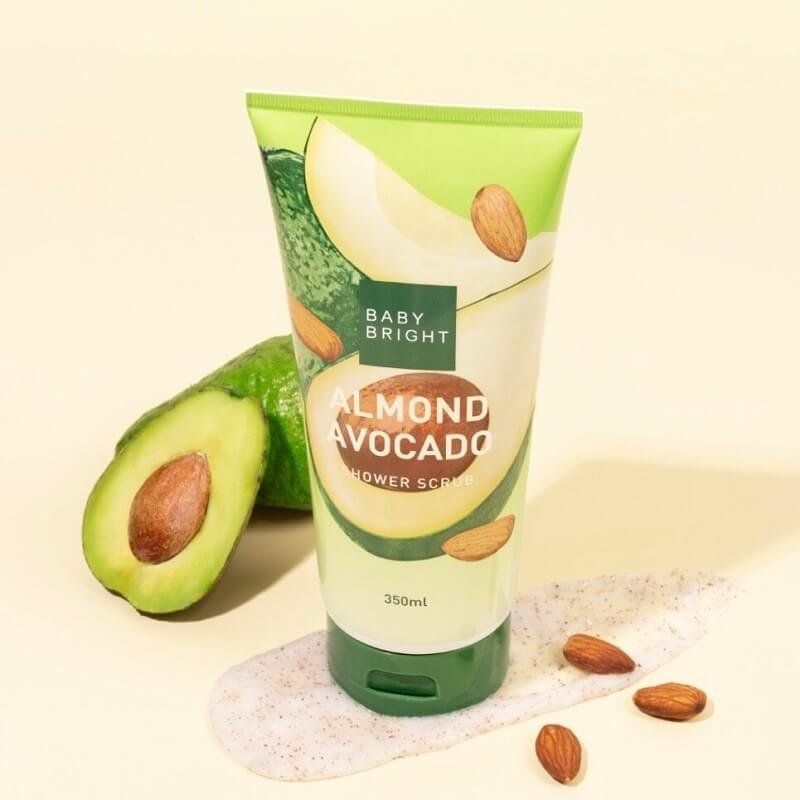 ALMOND AVOCADO SHOWER SCRUB 350ML BABY BRIGHT (B)