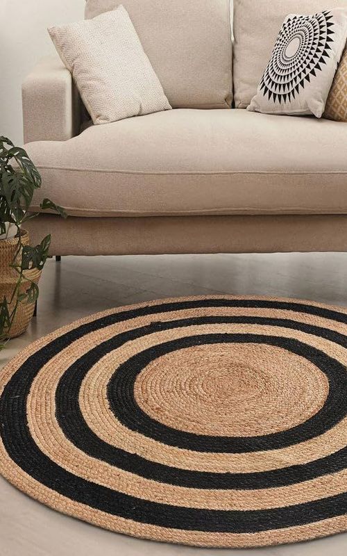 AIESY® Beautiful Handwoven Jute Reversible Carpet for Room