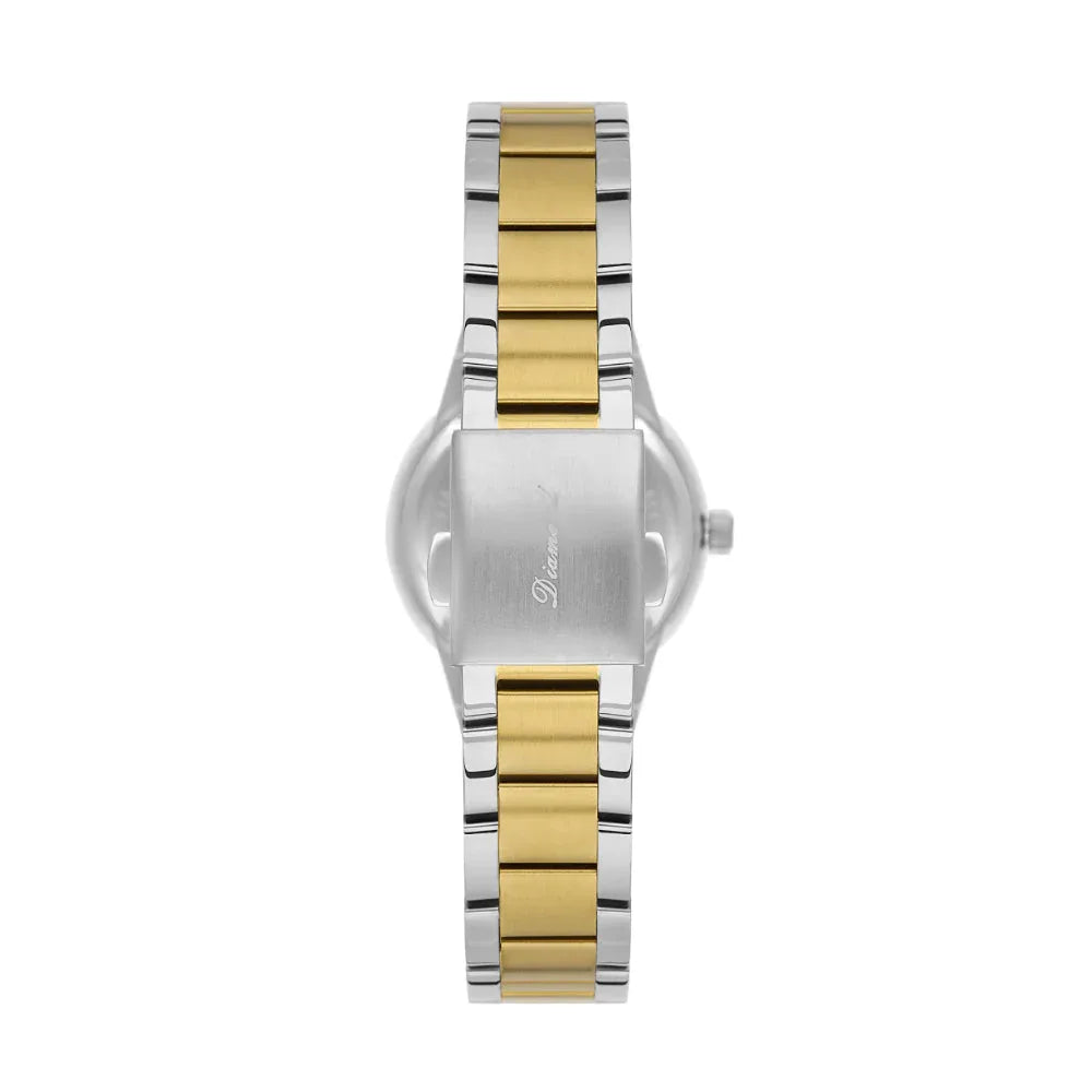 Daniel Klein Diamond Silver and Gold Sunray Dial Stainless Steel Watch for Women, DK.1.14136-4