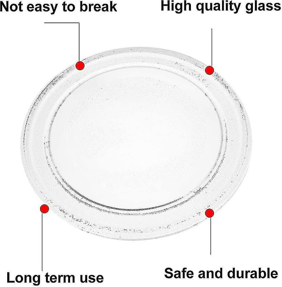 Microwave Oven Glass Plate Microwave Glass Turntable Plate Replacement Flat Base Glass Tray 24.5cm/9.6 Inches (flat Bottom)
