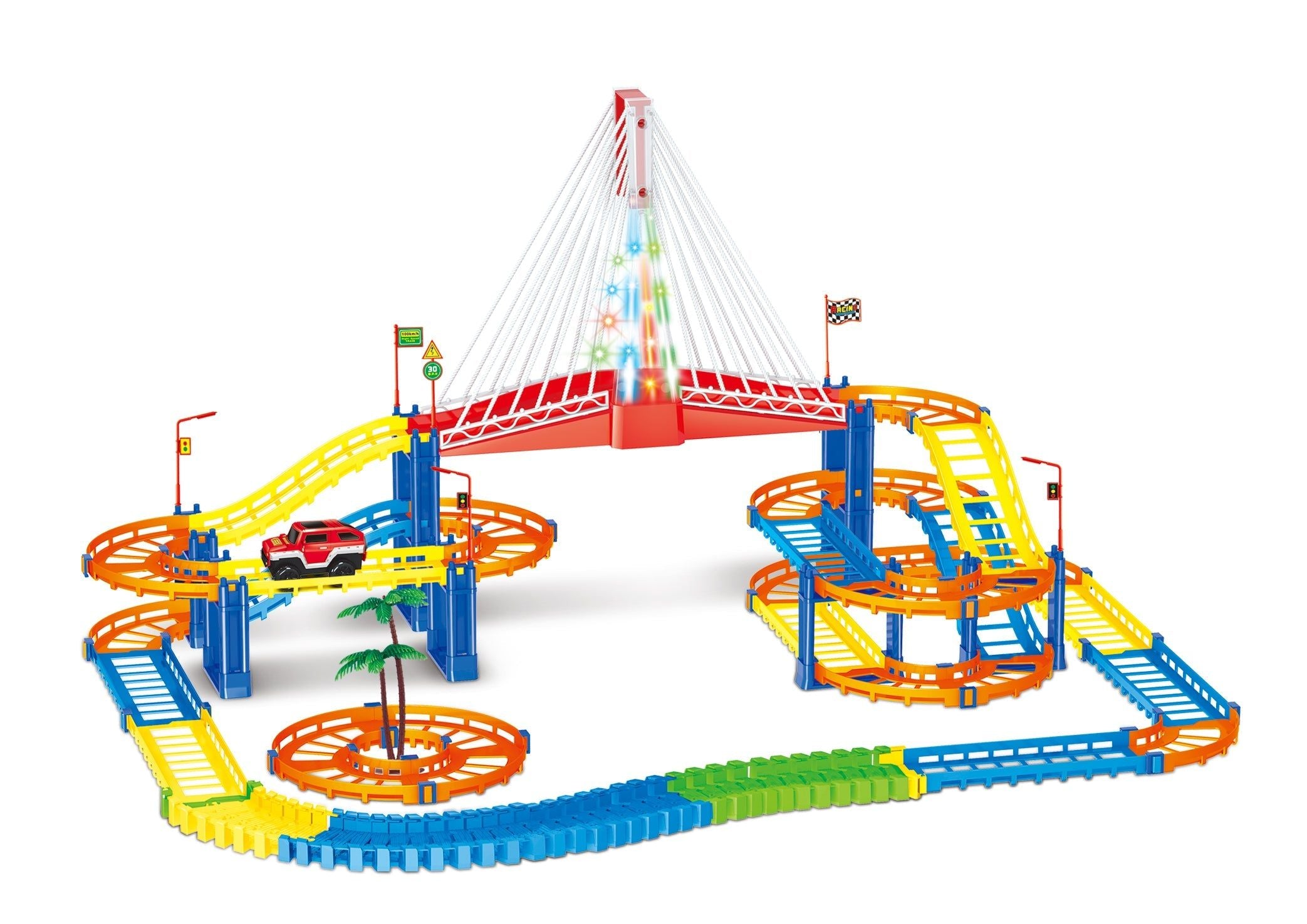P.JOY VROOM MAGIC TRACK BRIDGE SET B/O