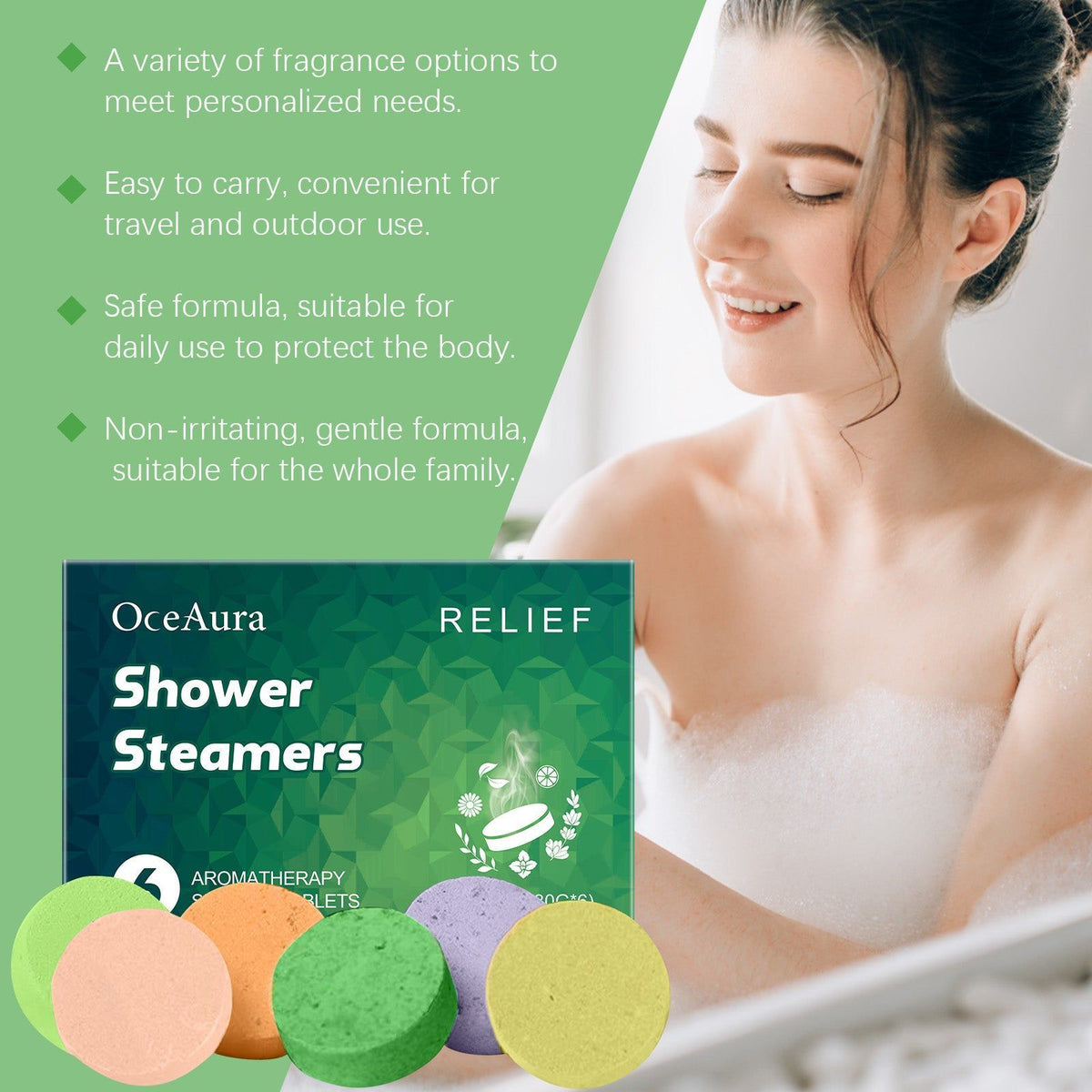 Bath Steam Aromatherapy Tablets, Body Cleansing, Relaxing Fragrance, Spa Experience ,1 set
