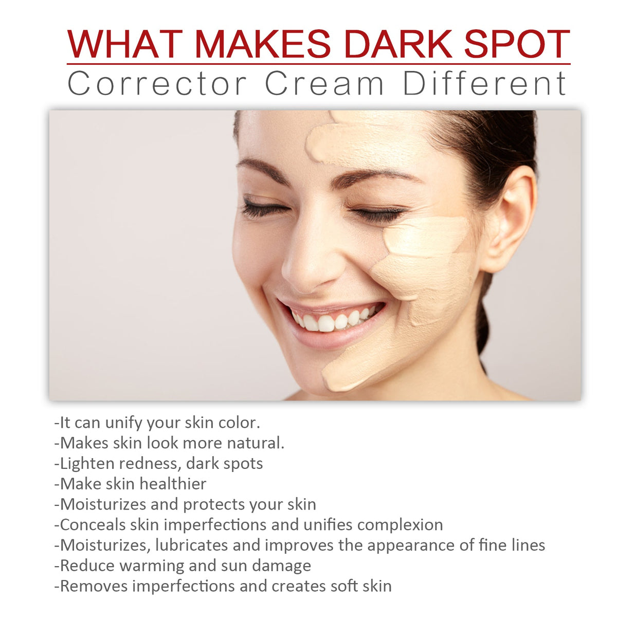 3 In 1 Color Correcting Cream, Reduce Dark Spots, Even Skin Tone, Moisturize ,25ml