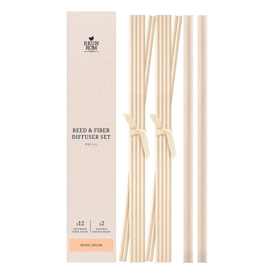 Reed & Fiber Diffuser Set 14Pcs Reunrom Beige Color