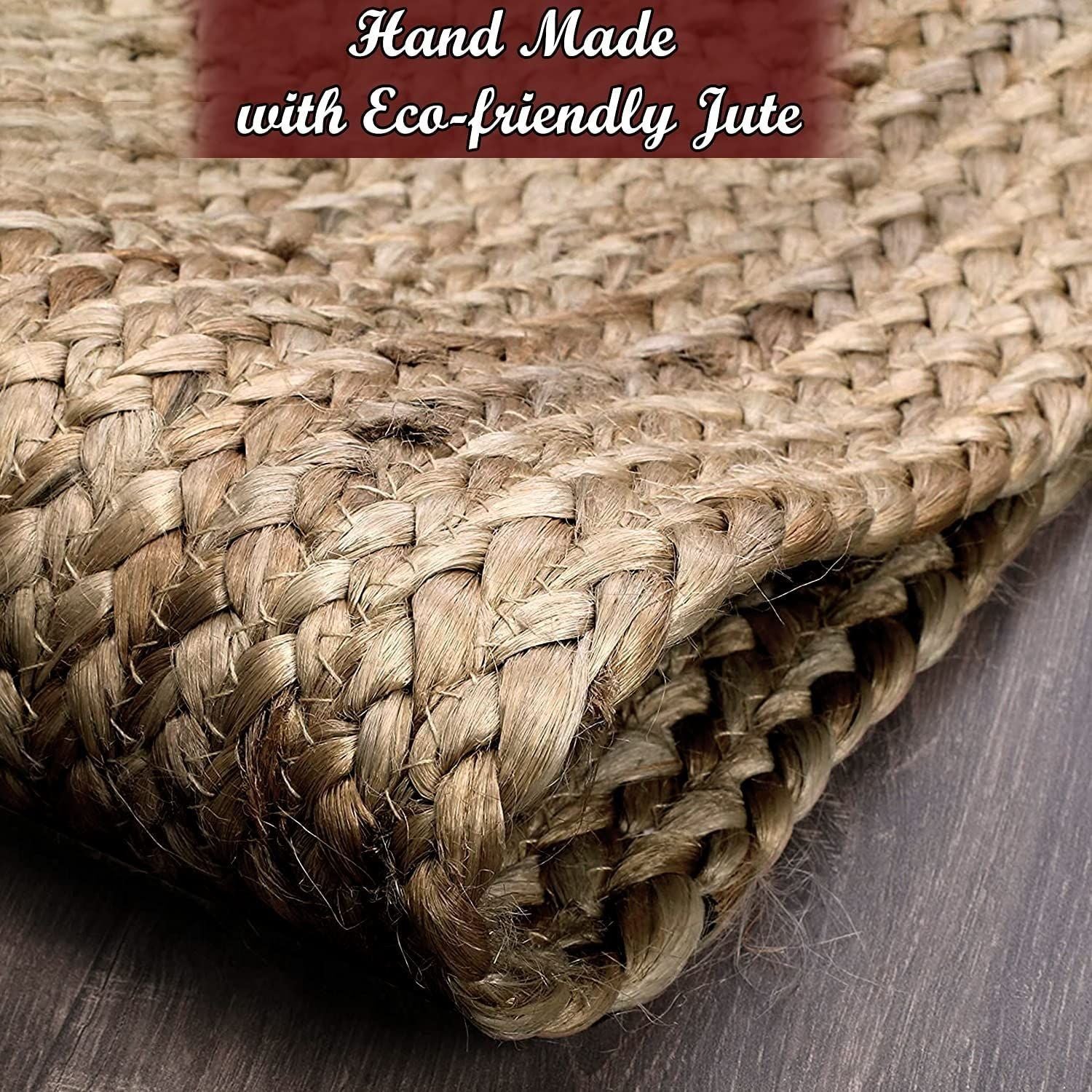 AIESY®  Handwoven Beautiful Jute Rug Reversible Rug for Living Room