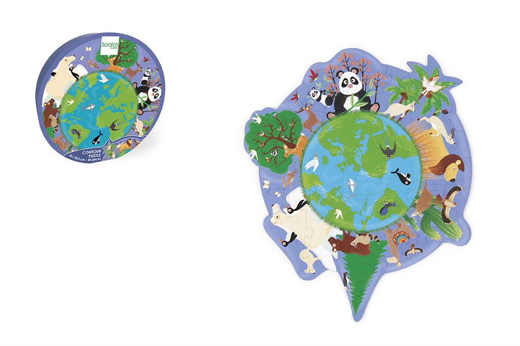World Contour Puzzle - 45Pcs