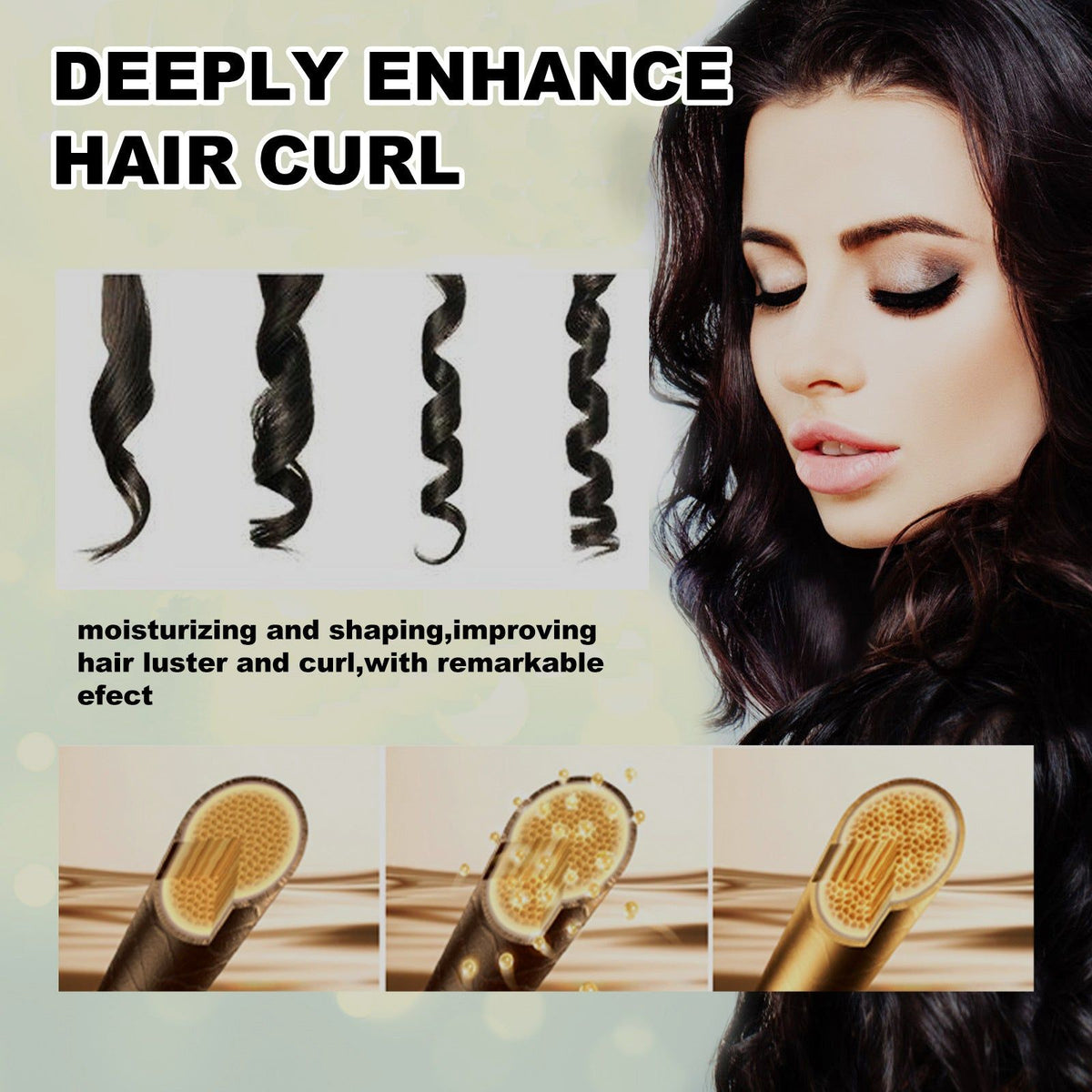 Curly Hair Care Styling Elastin Cream, Moisturizing, Volumizing, Long-Lasting Curl Hold ,100ml