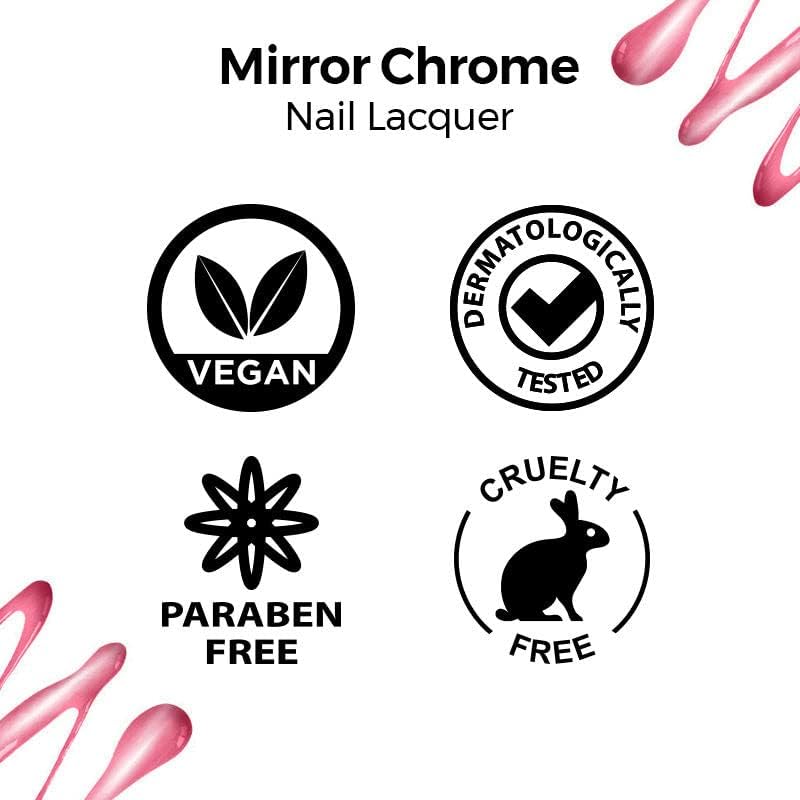 Nykaa Mirror Chrome Nail Lacquer Pink Pinwheel Shade No. 177