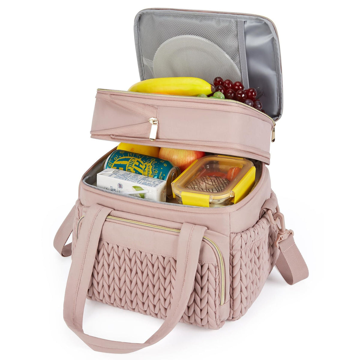 Double Layer Insulated Lunch Bag for Women
