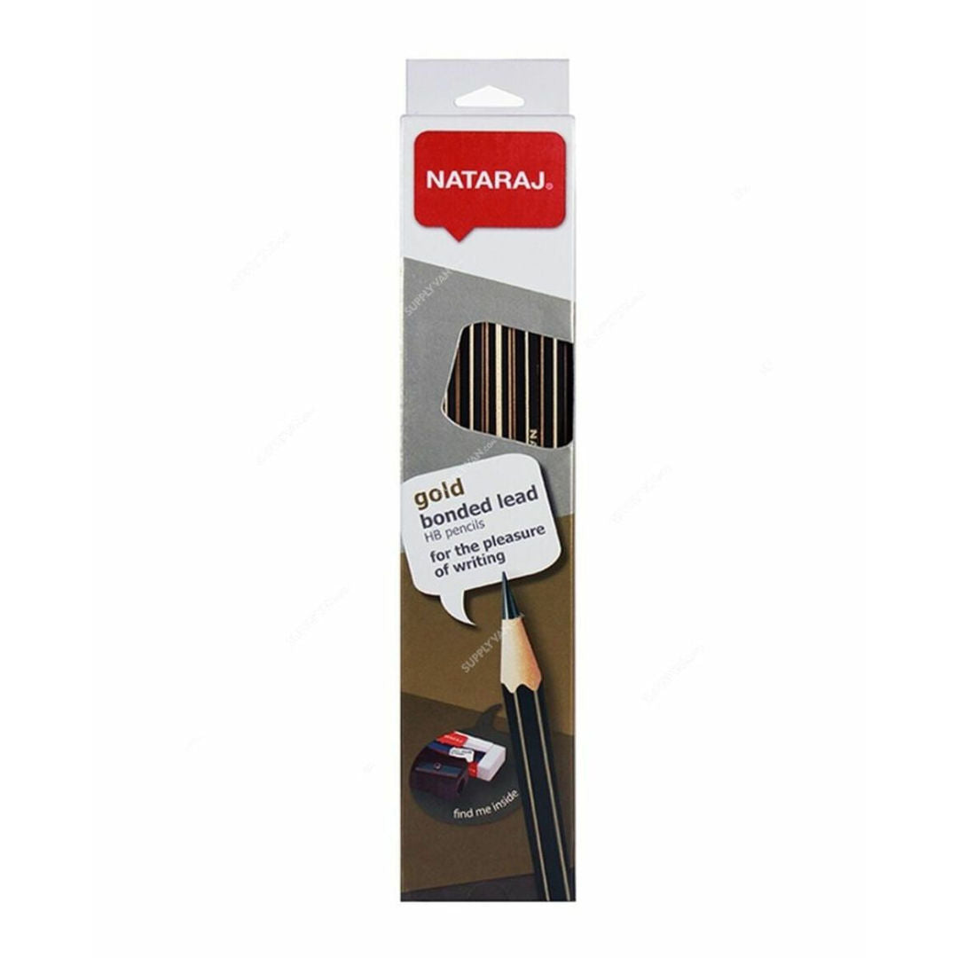 Nataraj Gold HB No.2 Hex Pencils, 12 Piece Pack, Premium Writing & Drawing