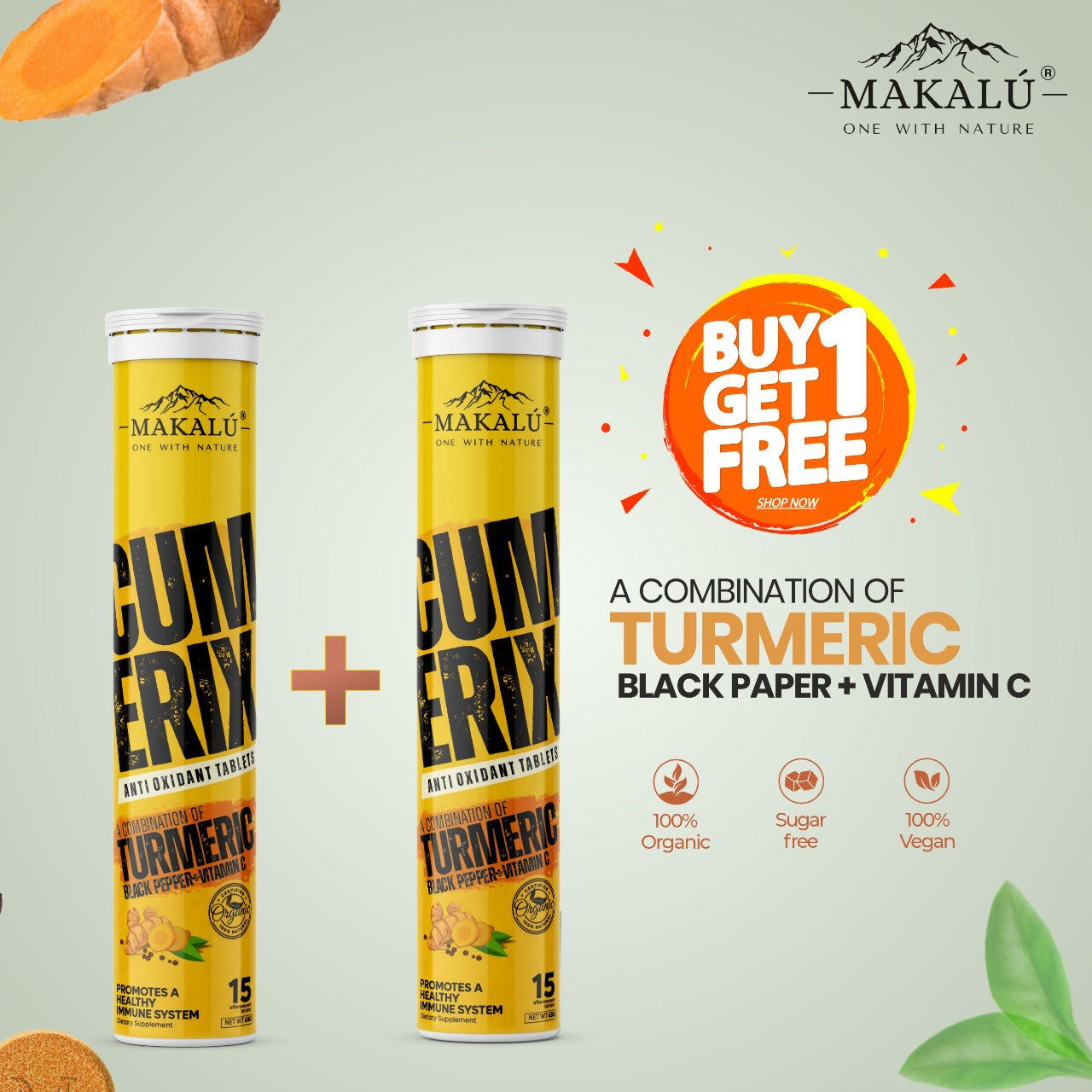 Makalu CUMERIX, curcumin turmeric supplement - Buy 1 Get 1 Free