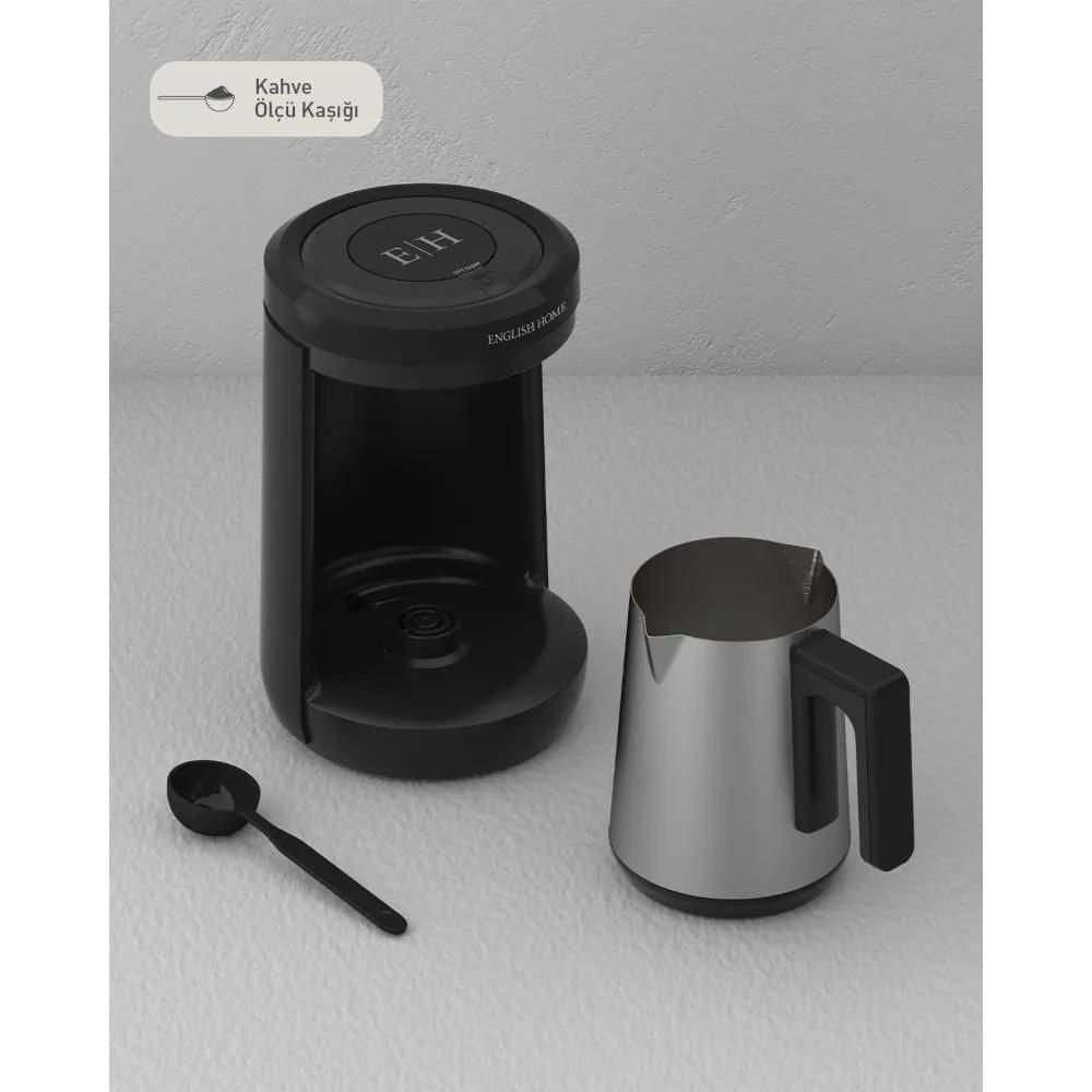 English Home TKM 6001 Steel Coffee Pot Double Carrying Turkish Coffee Machine Black-Chrome