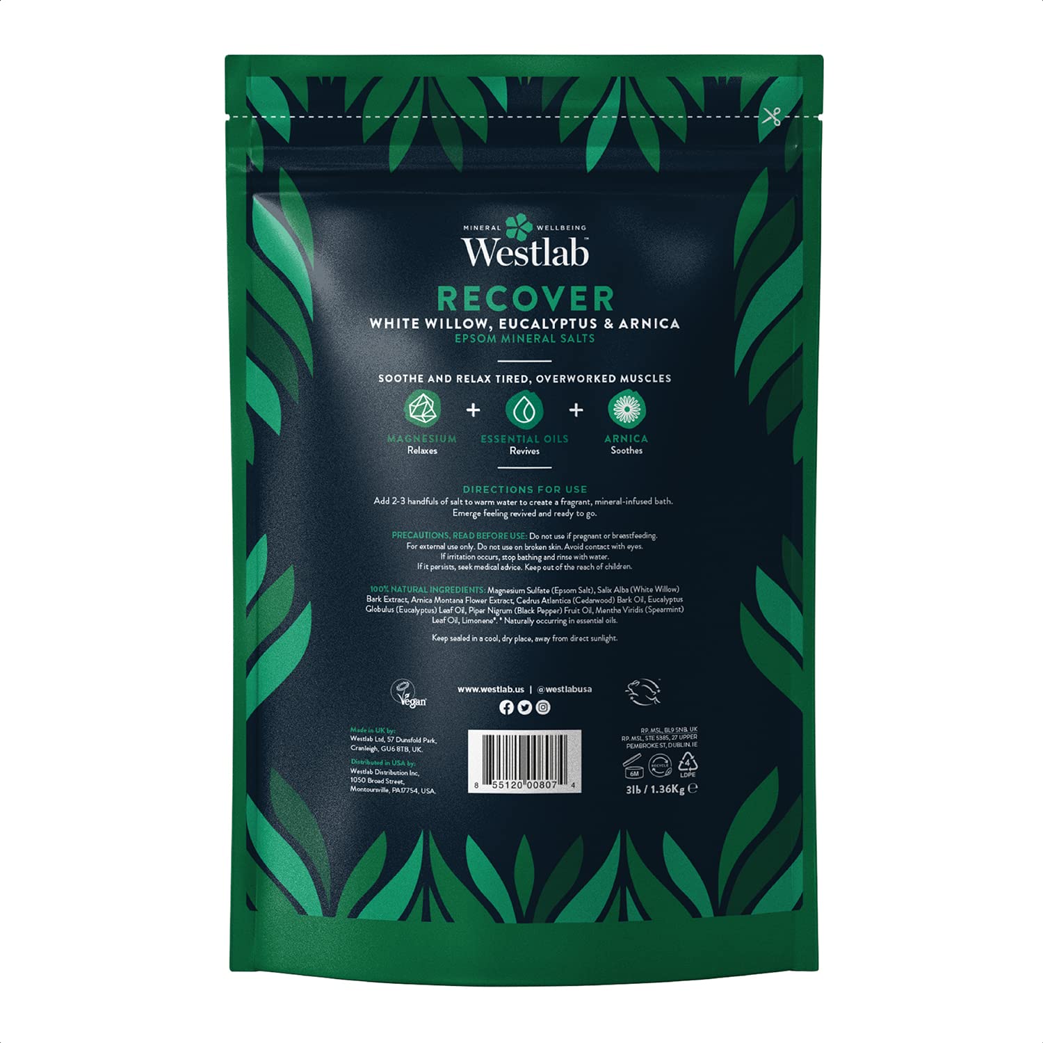 Westlab Recover Bath Salt With Epsom Salt 1Kg