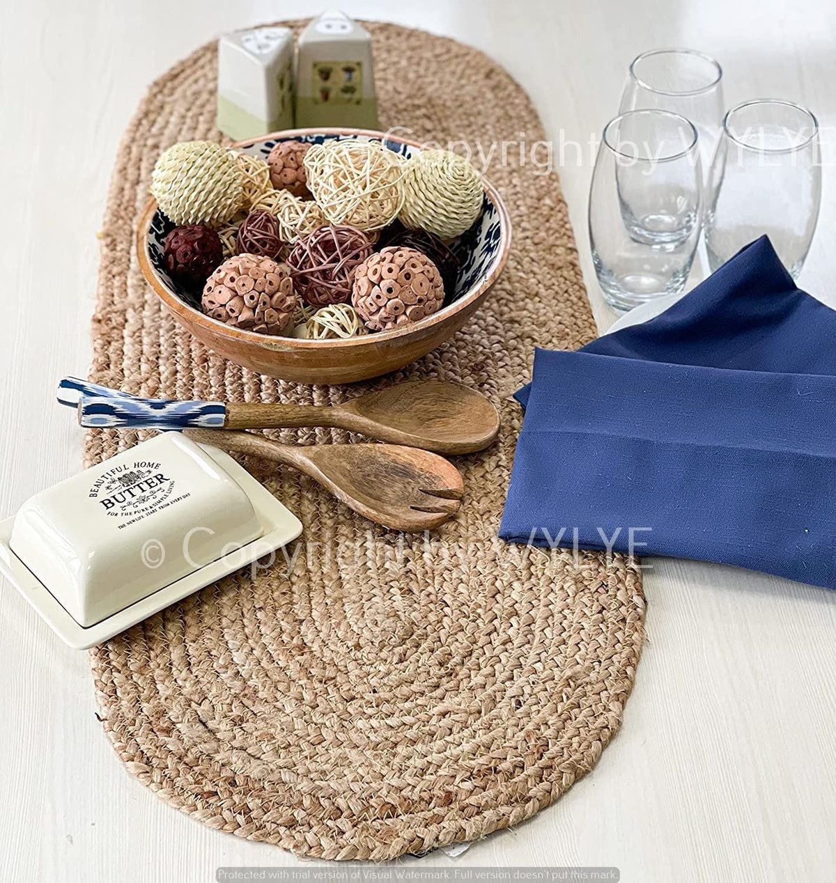 Oval Heat Resistant Dining Table Runner for Dining Table