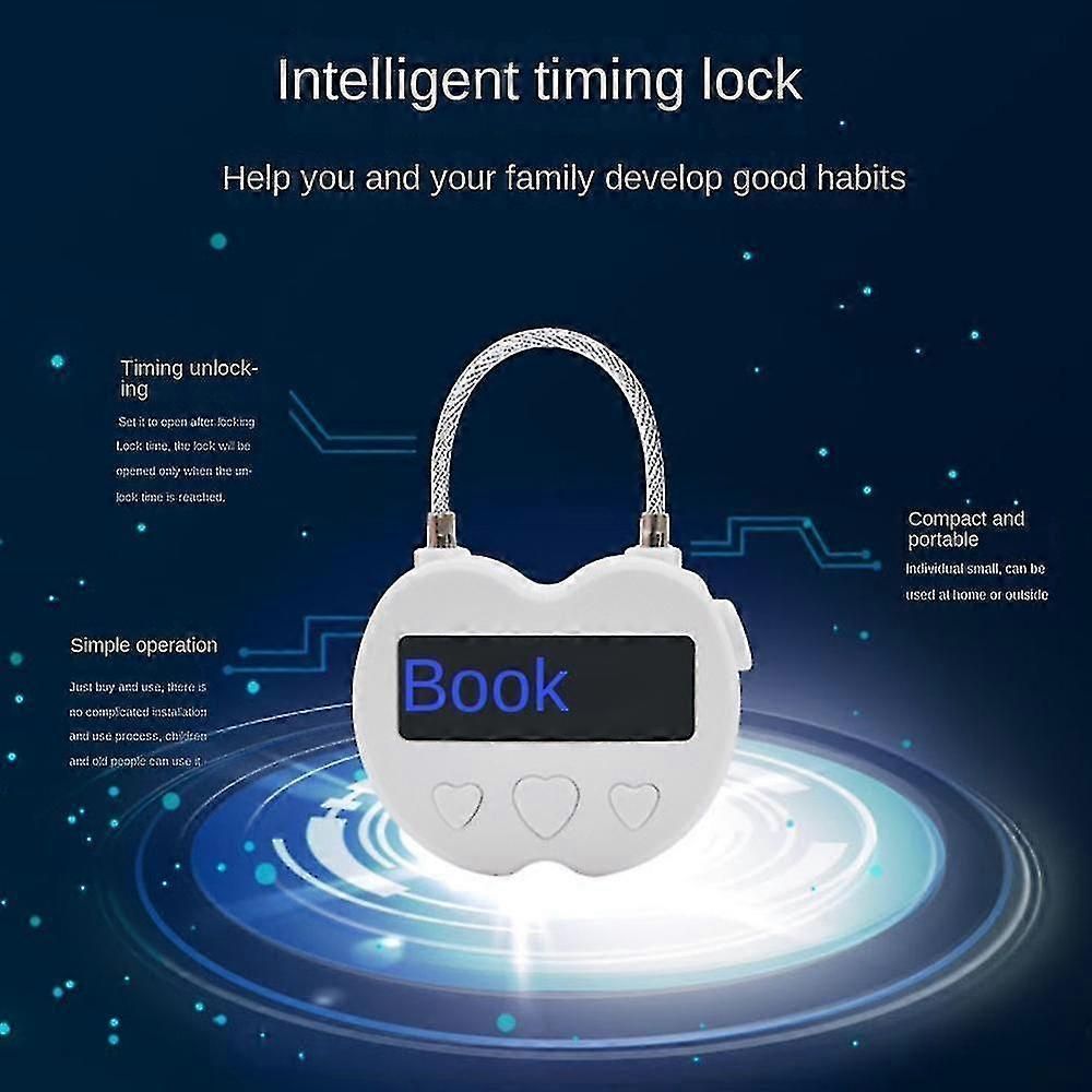 Smart Time Lock Lcd Display Time Lock Multifunction Electronic Timer,waterproof Usb Rechargeable Temporary Timer Padlock zxin