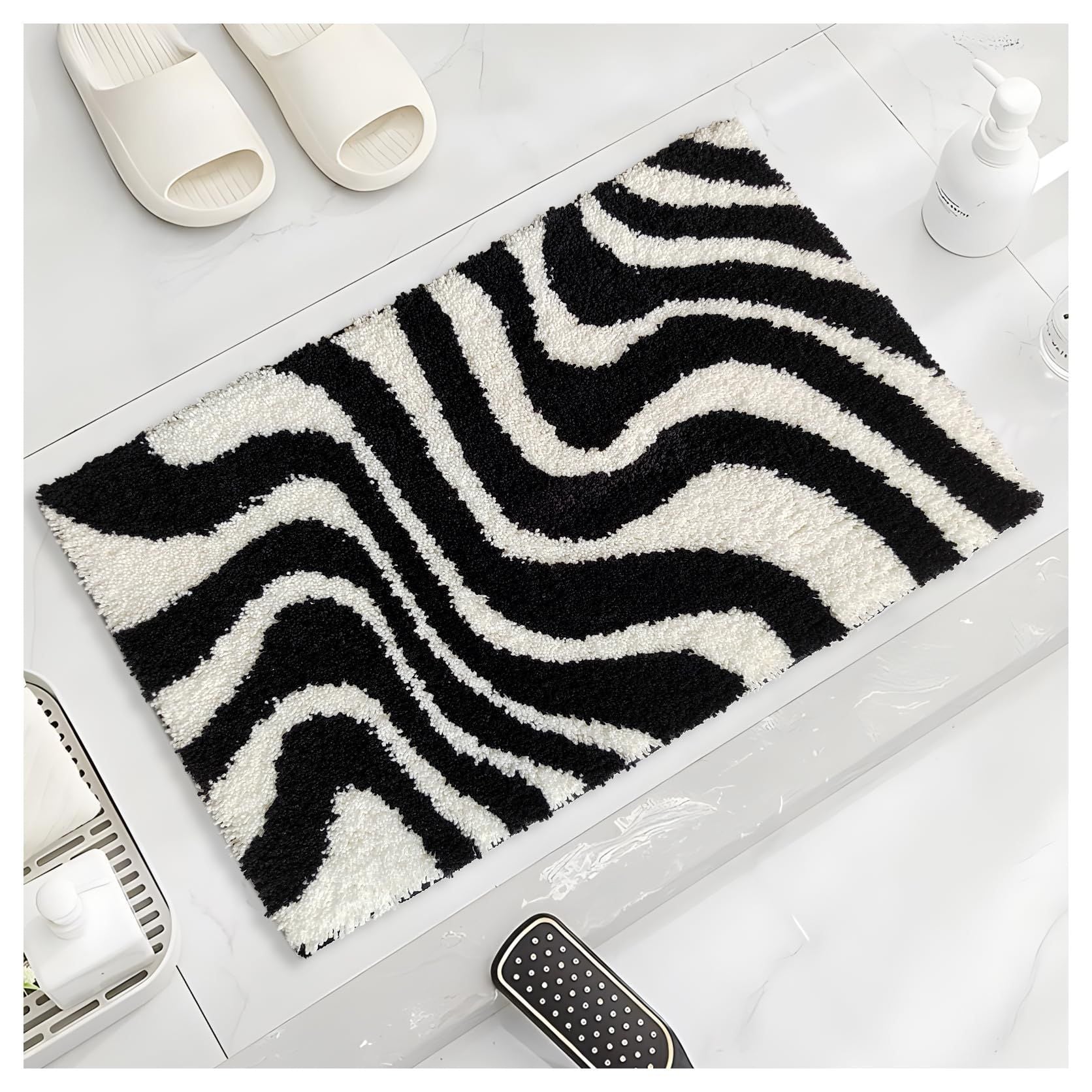 AIESY® Beautiful Microfiber Non Slip Bath Mat for Bathroom