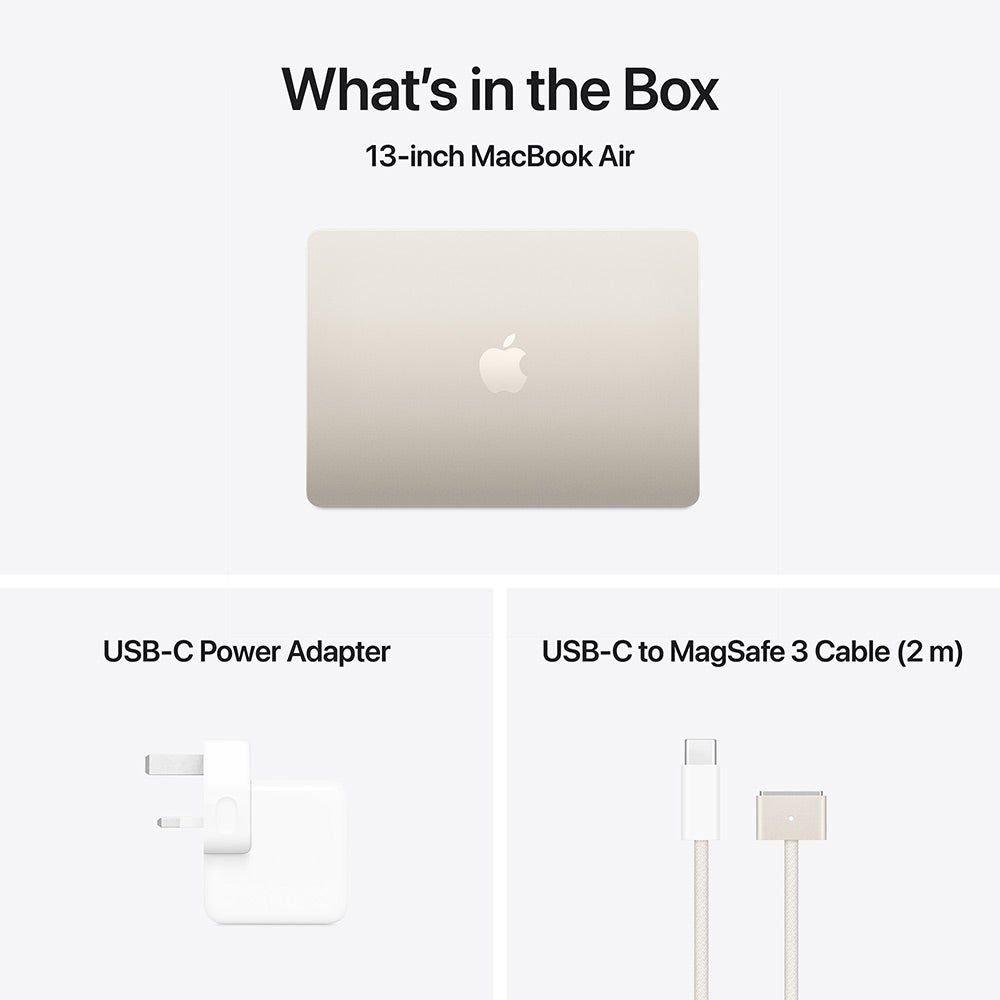 Apple MacBook Air 13-inch M4 (2025), 512GB SSD, Liquid Retina Display, macOS Sequoia,  English Keyboard, Starlight