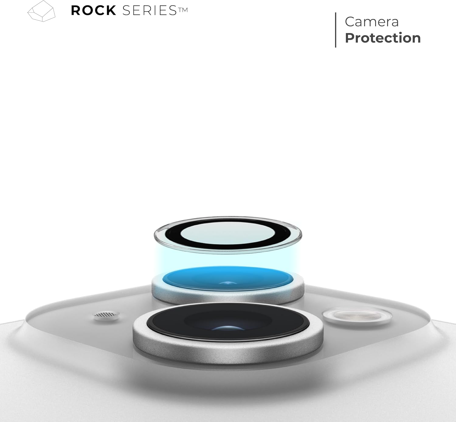 Blupebble Graphene Rock Series Camera Lens Protector for iPhone 15/15 Plus