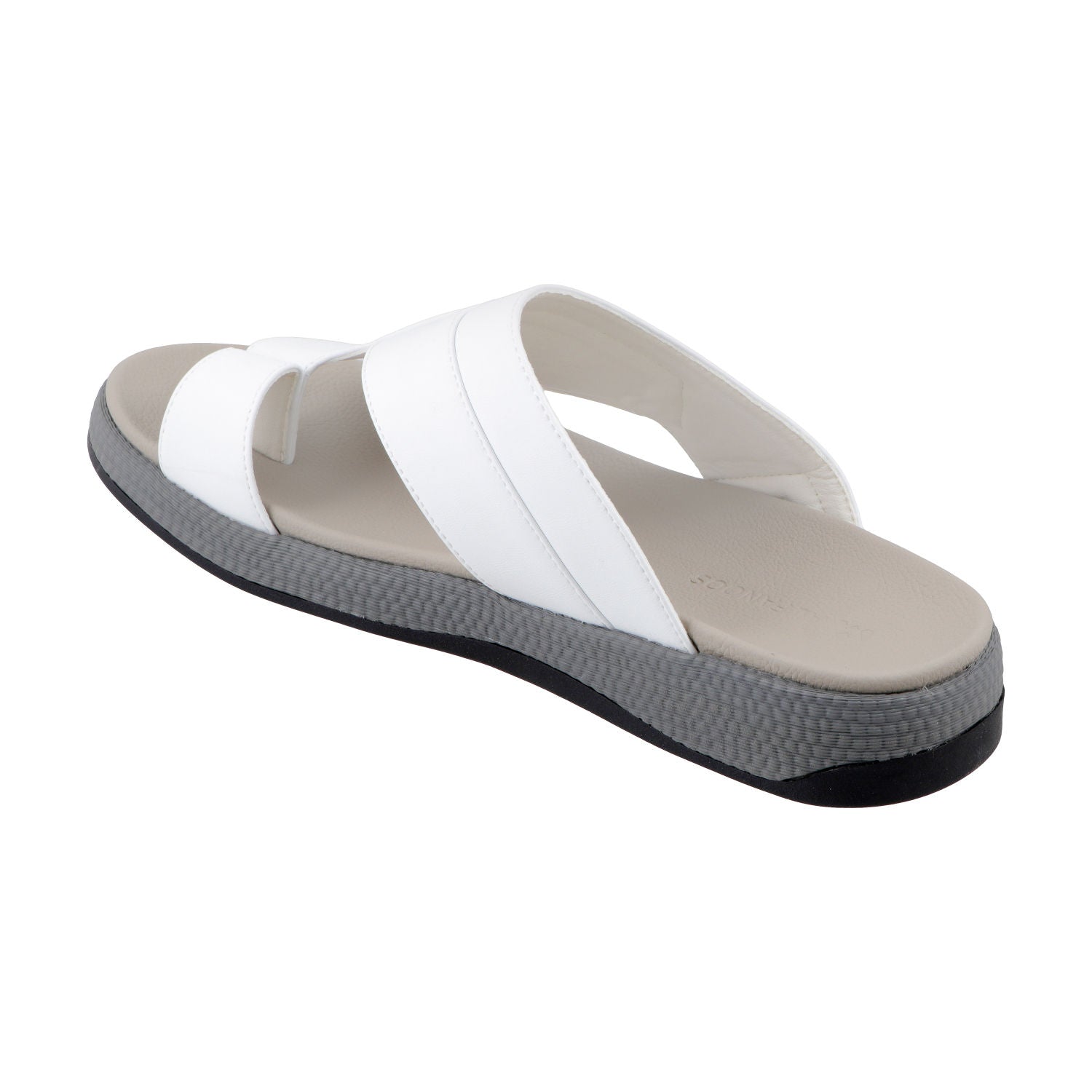 AL FANOOS Men's Arabic Style Sandals with PU Leather Upper, EVA Cushioning & TPR Sole, AFNMN0000908WHT