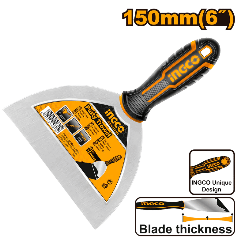 INGCO Putty Trowel, Stainless Steel, Heat Treated