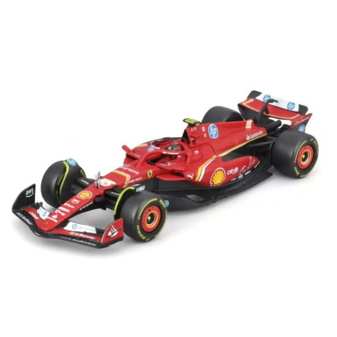 Bburago Formula 1, World Championship Racing 2024, Scuderia Ferrari SF-24 #55, Carlos Sainz, Die-Cast Car, Red, 1:43