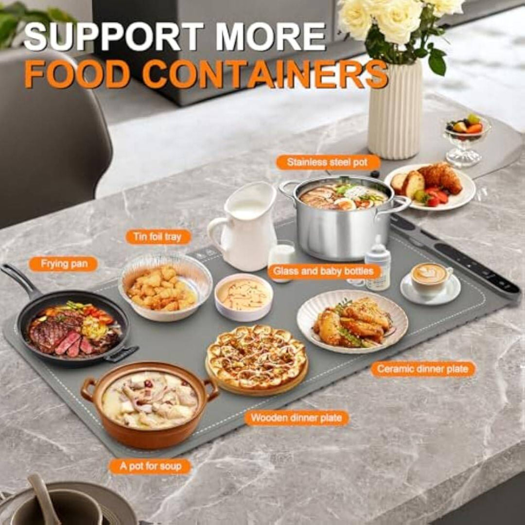 EPICARMA Food Heating Electric Food Warming Mat, Extra Large, Gray
